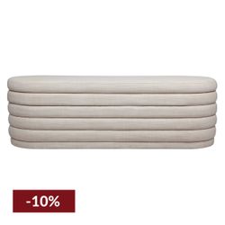 Demi Storage Bench Ottoman - Off White Linen