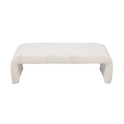 The Curve Bench Ottoman - White Boucle