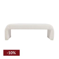 The Curve Bench Ottoman - White Boucle