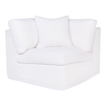 Birkshire Slip Cover Corner Seat Chair - White Linen