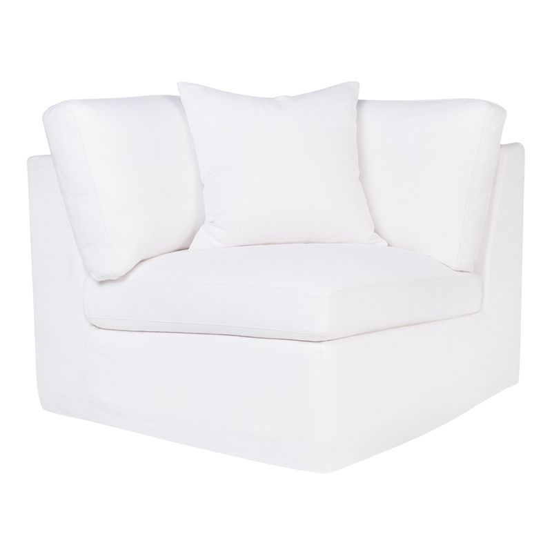 Birkshire Slip Cover Corner Seat Chair - White Linen