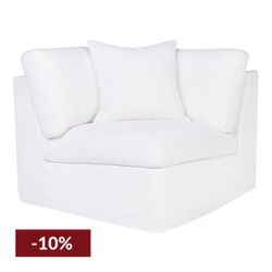 Birkshire Slip Cover Corner Seat Chair - White Linen