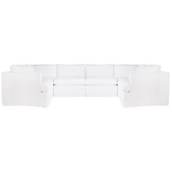 Birkshire Slip Cover Modular Sofa - White Linen Option 5