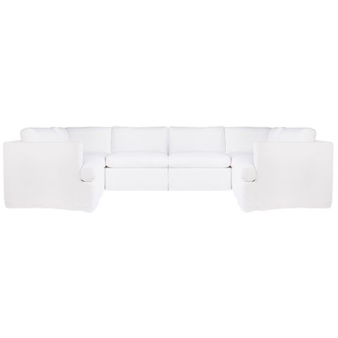 Birkshire Slip Cover Modular Sofa - White Linen Option 5