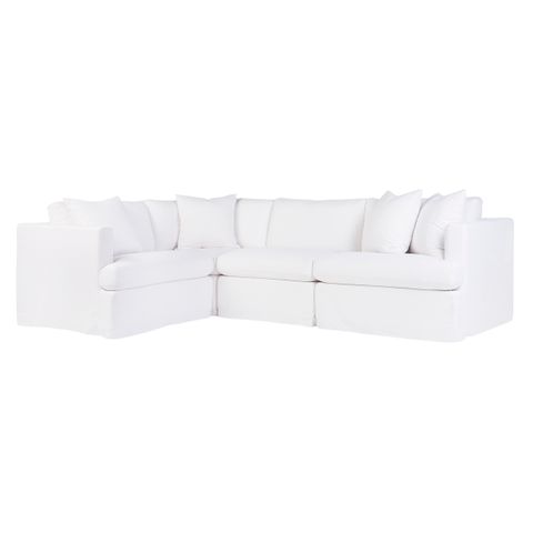 Birkshire Slip Cover Modular Sofa - White Linen Option 2