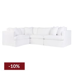 Birkshire Slip Cover Modular Sofa - White Linen Option 2