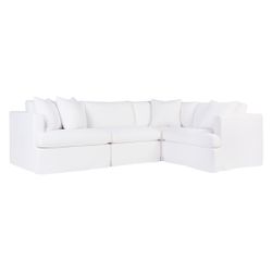 Birkshire Slip Cover Modular Sofa - White Linen Option 1