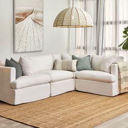 Birkshire Slip Cover Modular Sofa - White Linen Option 1