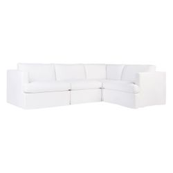 Birkshire Slip Cover Modular Sofa - White Linen Option 1
