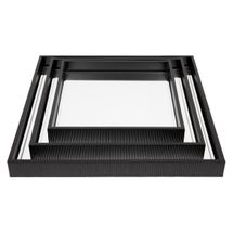 Miles Mirrored Tray Set of 3 Black