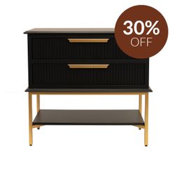 Aimee Bedside Table - Large Black