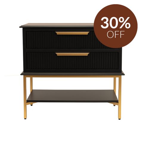 Aimee Bedside Table - Large Black