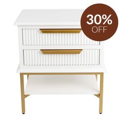 Aimee Bedside Table - Small White