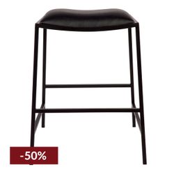 Kai Black Kitchen Stool - Black Vegan Leather