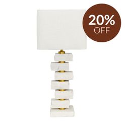 Hamburg Marble Table Lamp - White