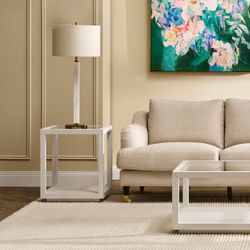 Essex Marble Table Lamp - White