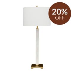 Essex Marble Table Lamp - White