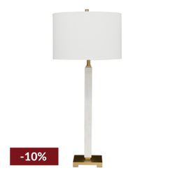 Essex Marble Table Lamp - White