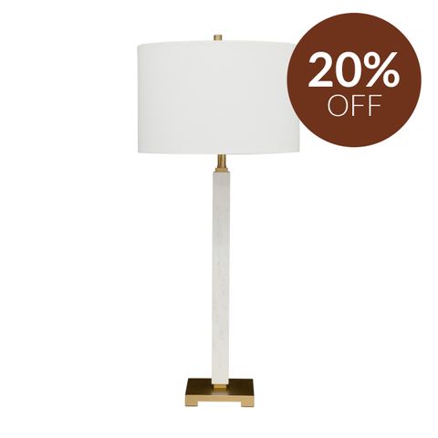 Essex Marble Table Lamp - White