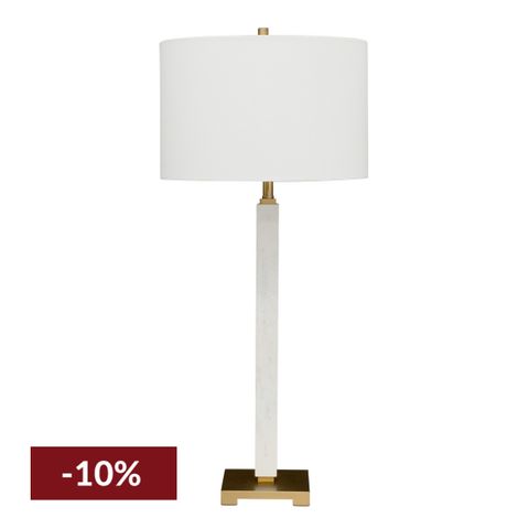 Essex Marble Table Lamp - White