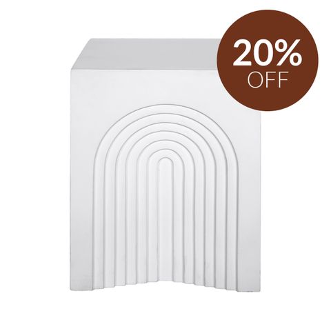 Arc Concrete Stool - White