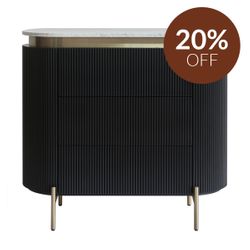 Demarco 3 Drawer Chest - Black
