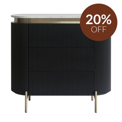 Demarco 3 Drawer Chest - Black