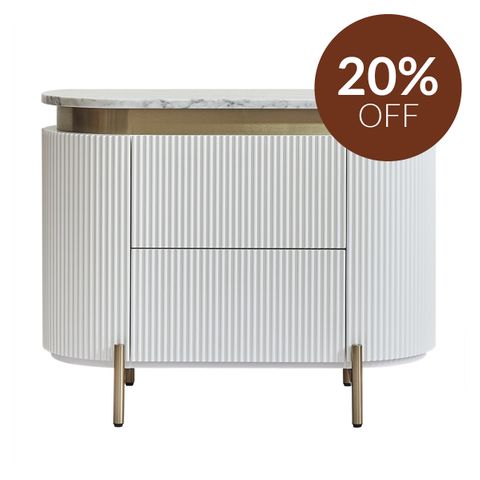 Demarco Bedside Table - White