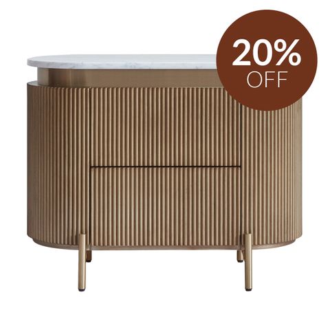 Demarco Bedside Table - Antique Gold