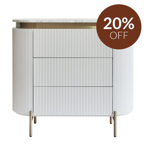 Demarco 3 Drawer Chest - White