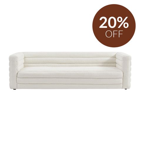 Colorado 3 Seater Sofa - White Boucle
