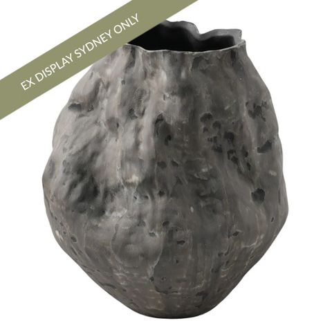 Fluer Porcelain Vase - Charcoal - OUTLET NSW