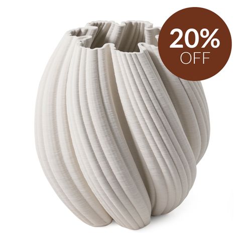 Grace Porcelain Decorative Vase - Medium White