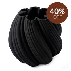 Grace Porcelain Decorative Vase - Large Black
