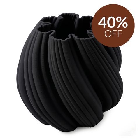 Grace Porcelain Decorative Vase - Large Black