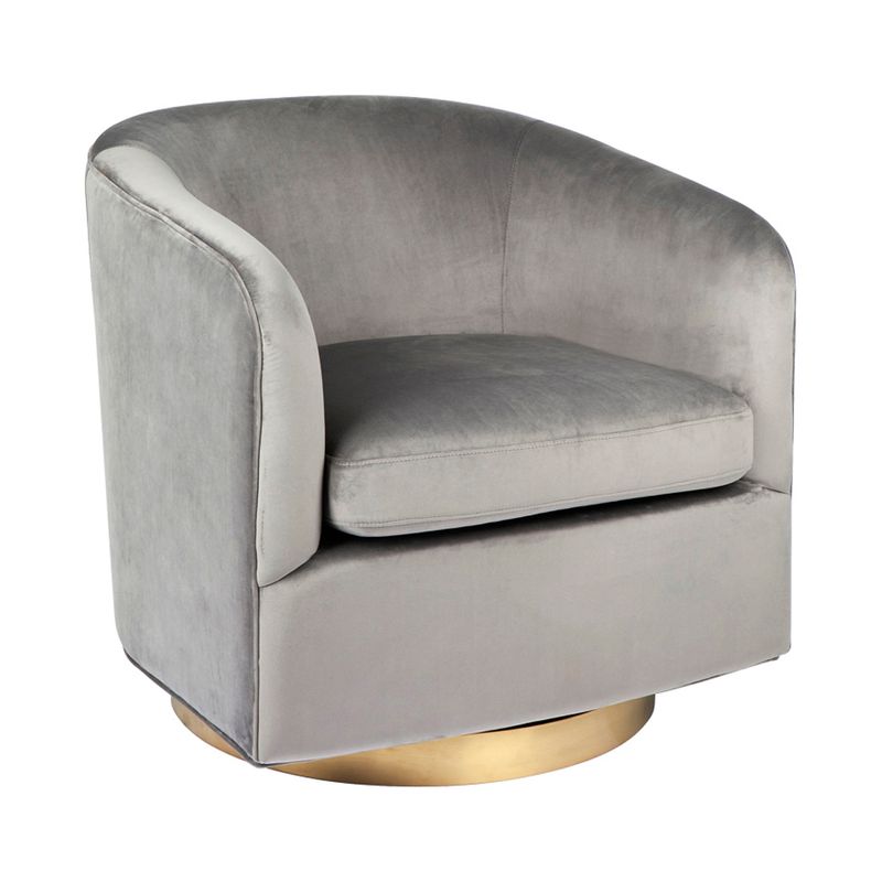 Belvedere Swivel Arm Chair - Charcoal Velvet