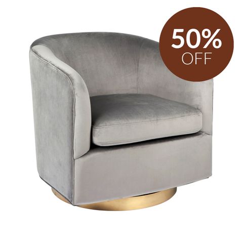 Belvedere Swivel Arm Chair - Charcoal Velvet
