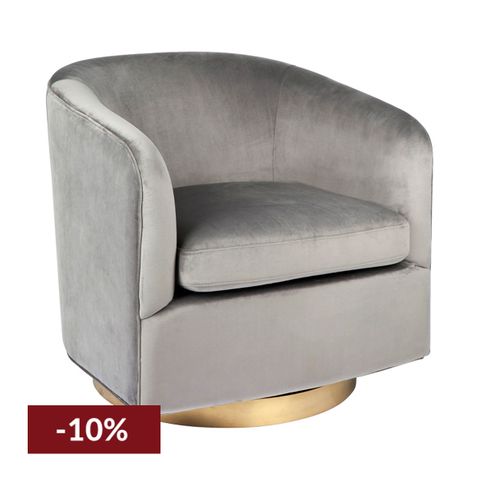 Belvedere Swivel Arm Chair - Charcoal Velvet