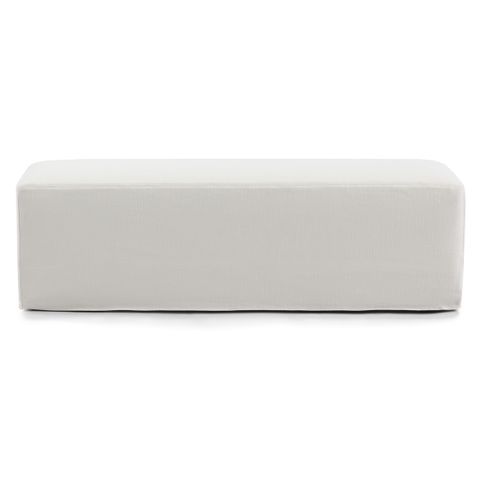 Eden Slip Cover Bench Ottoman - Off White Linen - OUTLET NSW