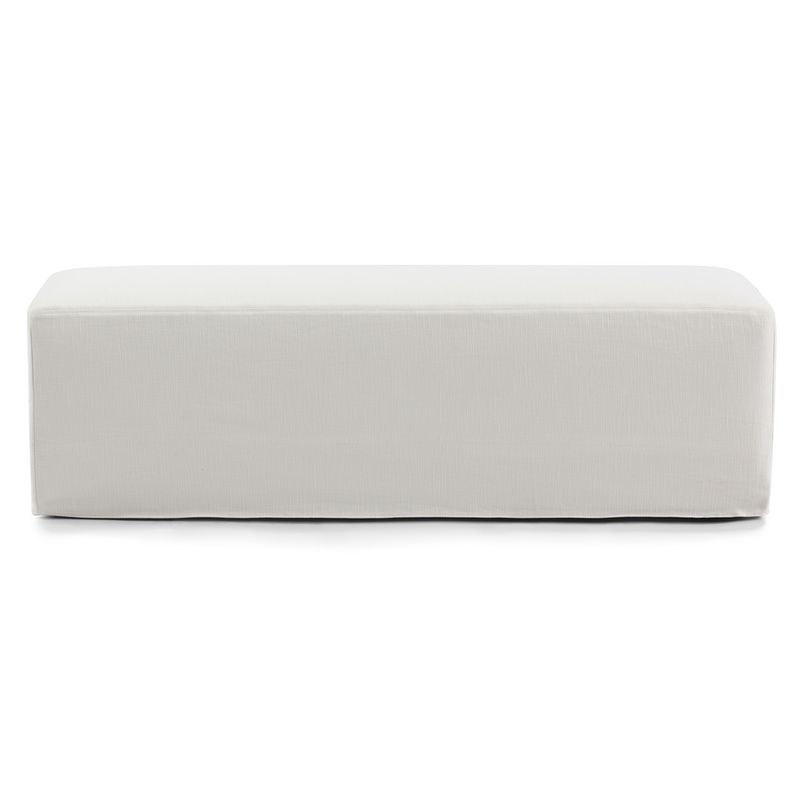 Eden Slip Cover Bench Ottoman - Off White Linen - OUTLET NSW