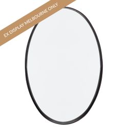 Lucille Oval Wall Mirror - Black - VIC OUTLET