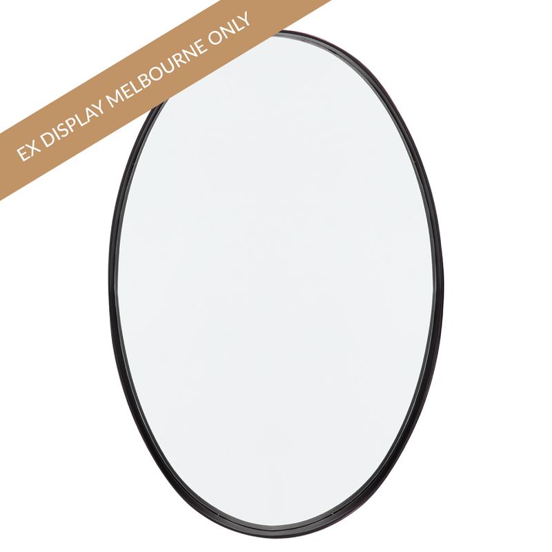 Lucille Oval Wall Mirror - Black - VIC OUTLET