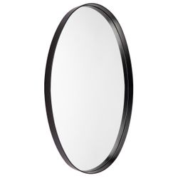 Lucille Oval Wall Mirror - Black - VIC OUTLET