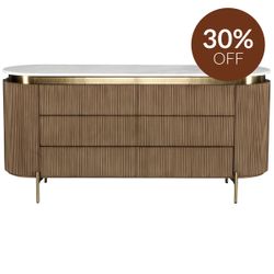 Demarco 6 Drawer Chest - Antique Gold