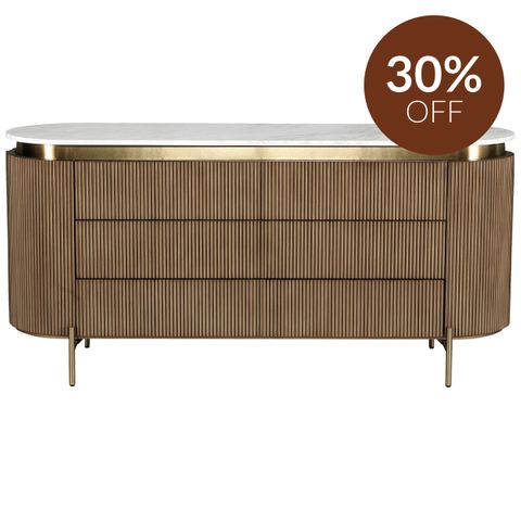 Demarco 6 Drawer Chest - Antique Gold