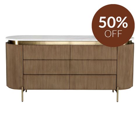 Demarco 6 Drawer Chest - Antique Gold
