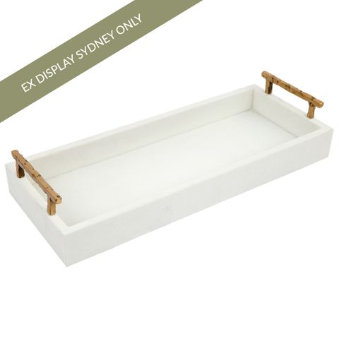 Palm Springs Rectangular Tray - Small Off White - OUTLET VIC