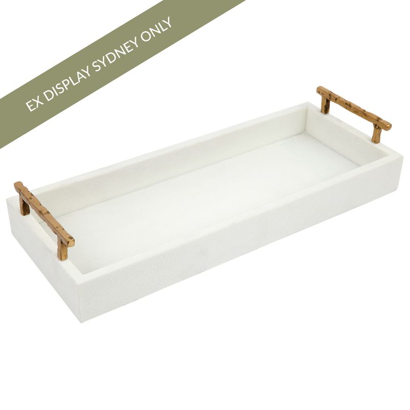 Palm Springs Rectangular Tray - Small Off White - OUTLET VIC