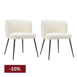 Whitney Dining Chair Set of 2 - Off White