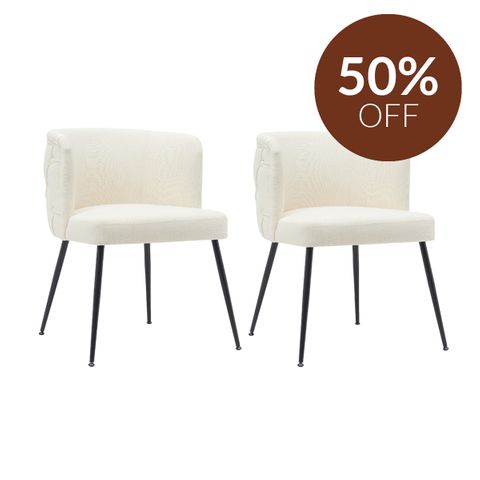Whitney Dining Chair Set of 2 - Off White